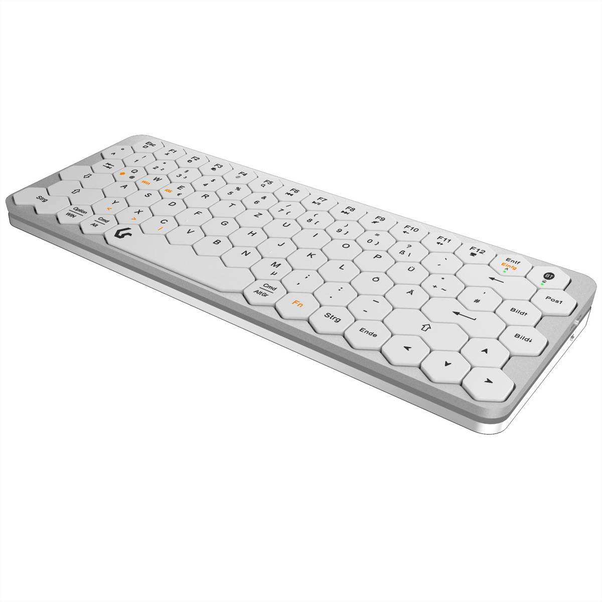 KeySonic KSK-5020BT-S Mini Tastatur mit wabenförmigen Tasten