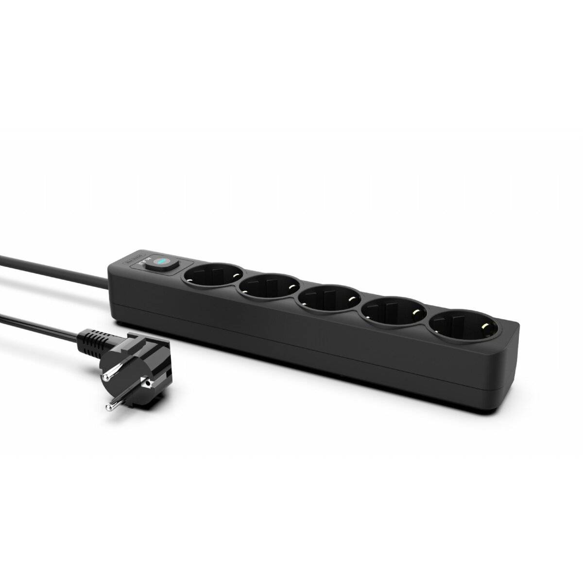 Steckdosenleiste 5fach, LED Anzeige Ein/Aus Schalter Schwraz 3,0m