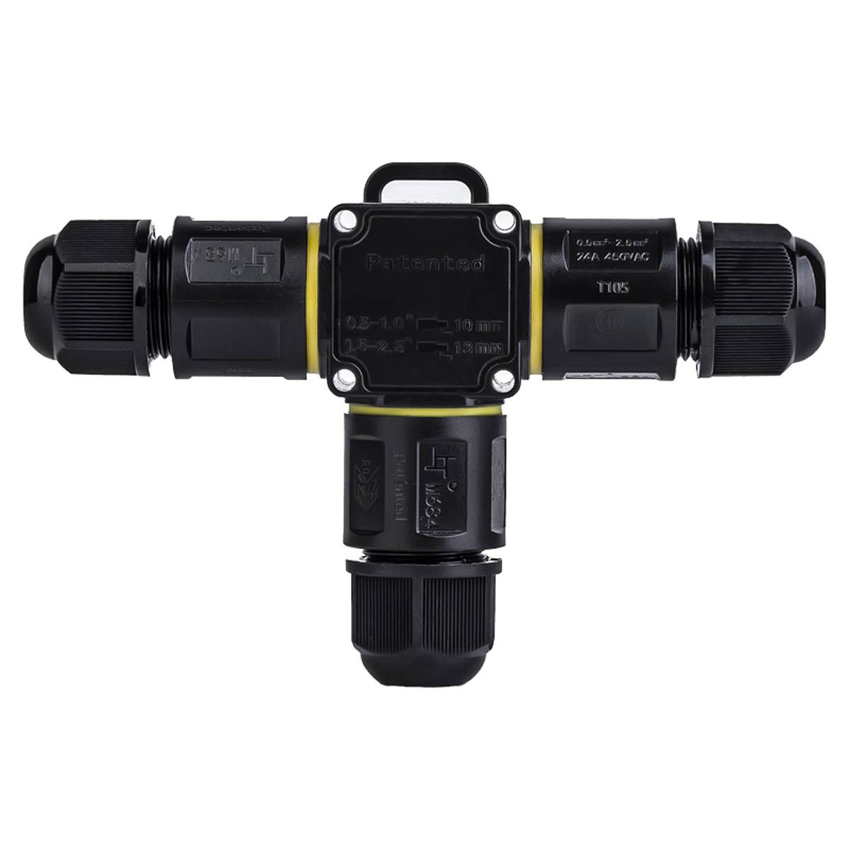 Kabelverbinder Kabelmuffe T-Form IP68 Verteilerdose Abzweigdose 3 P Zum Klicken