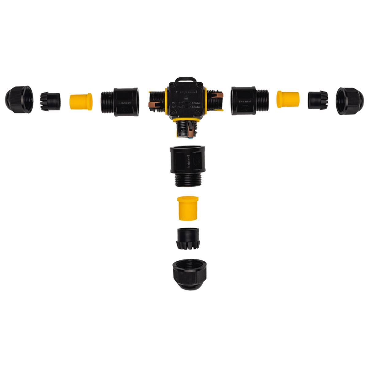 Kabelverbinder Kabelmuffe T-Form IP68 Verteilerdose Abzweigdose 3 P Zum Klicken