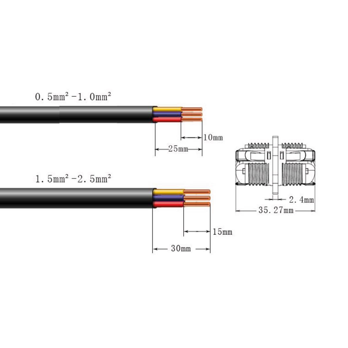 Kabelverbinder Kabelmuffe I-Form Kabelbox Verteilerdose Abzweigdose IP68 Wasserdicht Indoor & Outdoor 2 Pin Leitung Zum Klicken