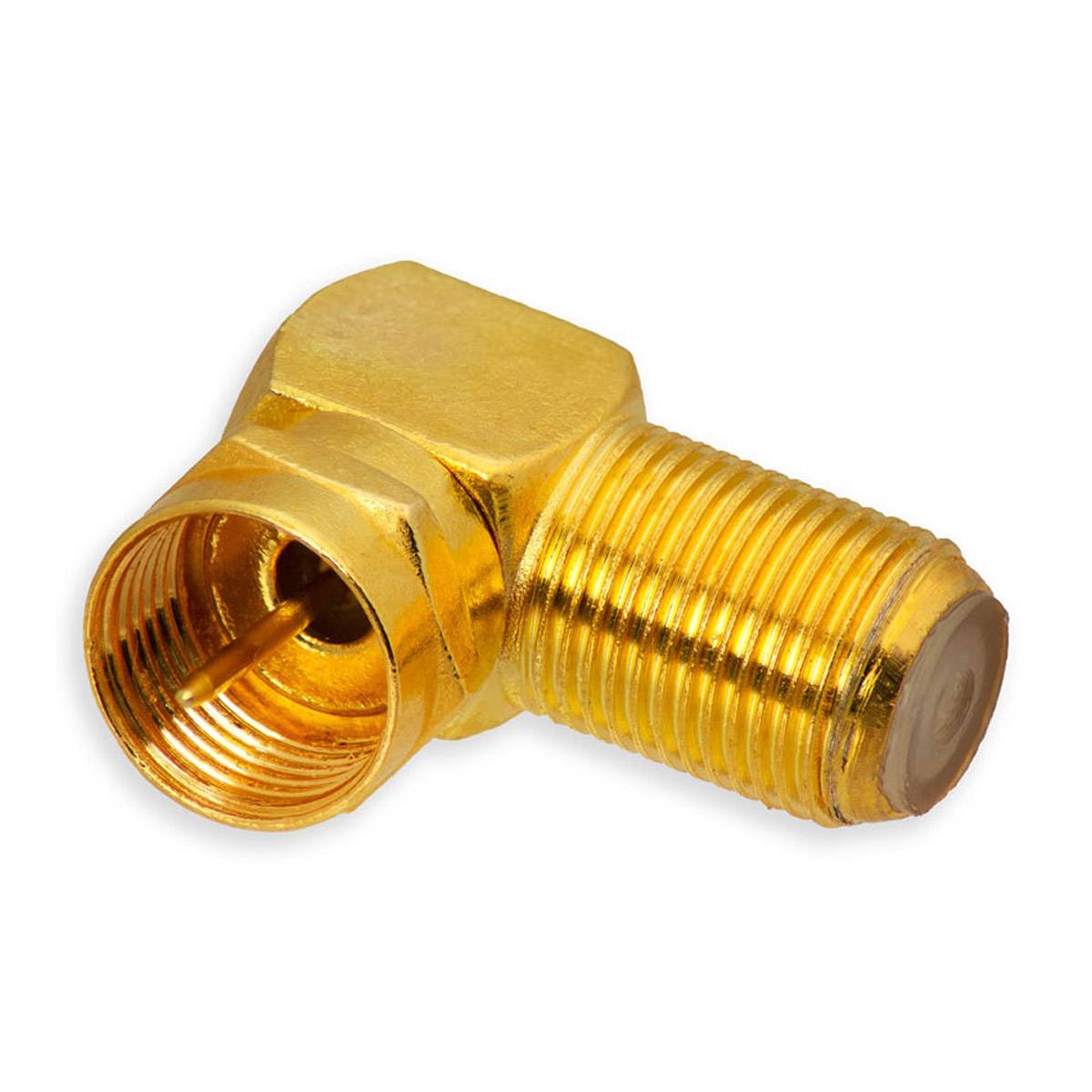 10x SAT F-Stecker Winkelstecker vergoldet Koaxialkabel F-Buchse > F-Stecker