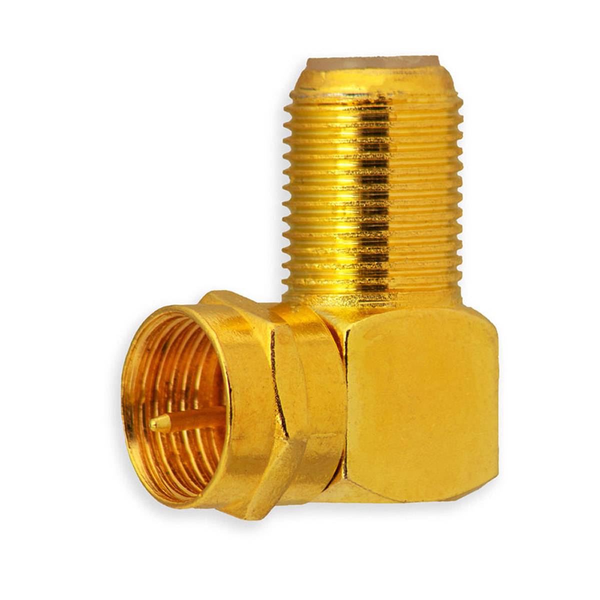 10x SAT F-Stecker Winkelstecker vergoldet Koaxialkabel F-Buchse > F-Stecker