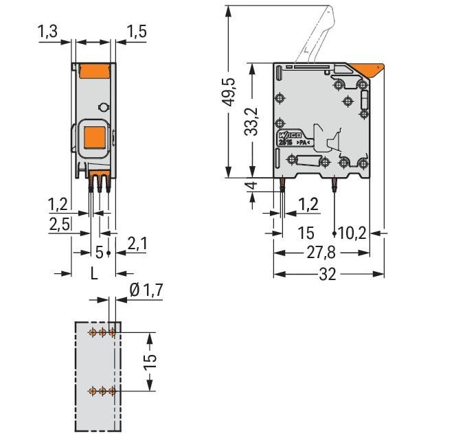 WAGO GmbH & Co. KG Leiterplattenklemme,Hebel 2616-1101/000-016