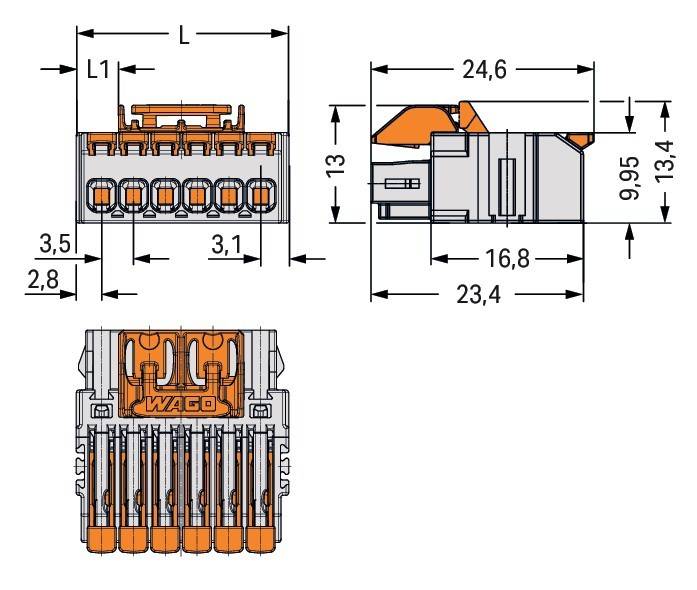 WAGO GmbH & Co. KG 1-Leiter-Federleiste,Hebel 2734-1110/328-000