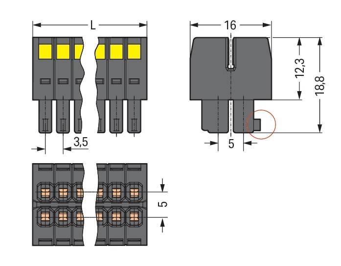 WAGO GmbH & Co. KG 1LeiterFederleiste-2reihig 713-1102/031-047