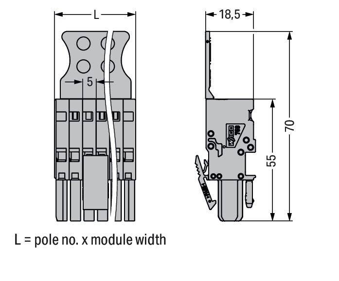 WAGO GmbH & Co. KG 1-Leiter-Federleiste 769-107/144-000