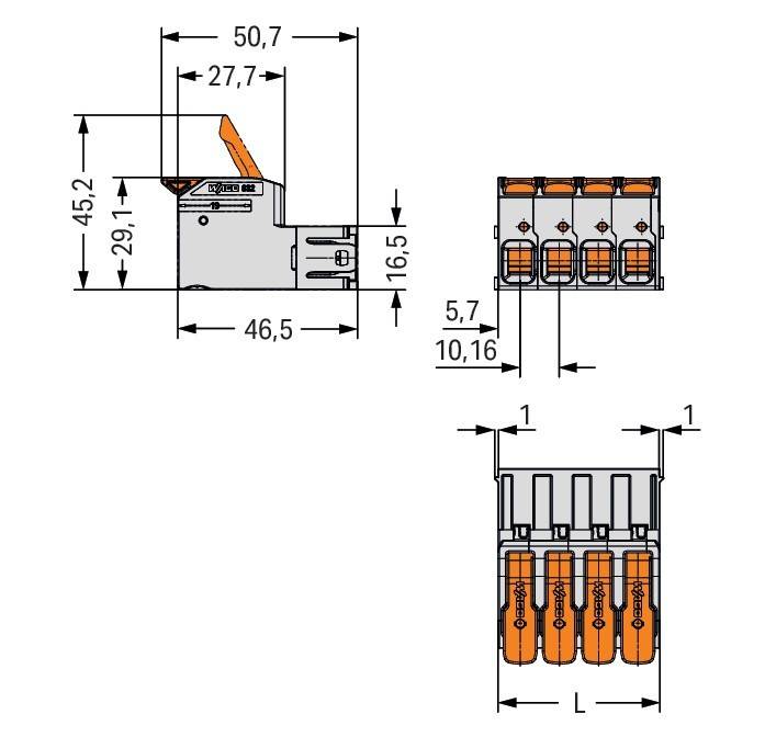 WAGO GmbH & Co. KG 1-Leiter-Stiftleiste 832-1204