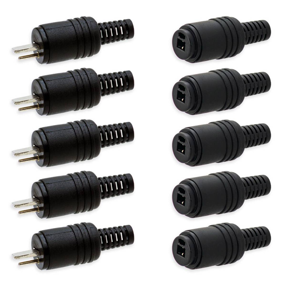 Din 2-pol. Lautsprecher Audio SET 5x Lautsprecher-Stecker und 5x Lautsprecher-Buchsen Schraubbar