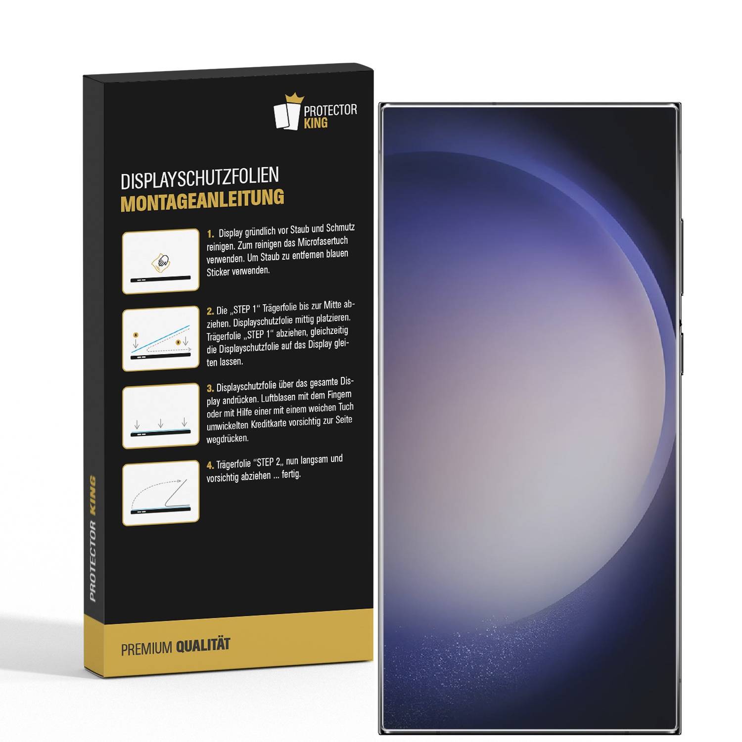4x 9H+ Panzerglas für Samsung Galaxy S24 Ultra HD klar Nano-Glas Tempered Hartglas Displayschutz Schutzfolie Schutzglas Screen-Protector