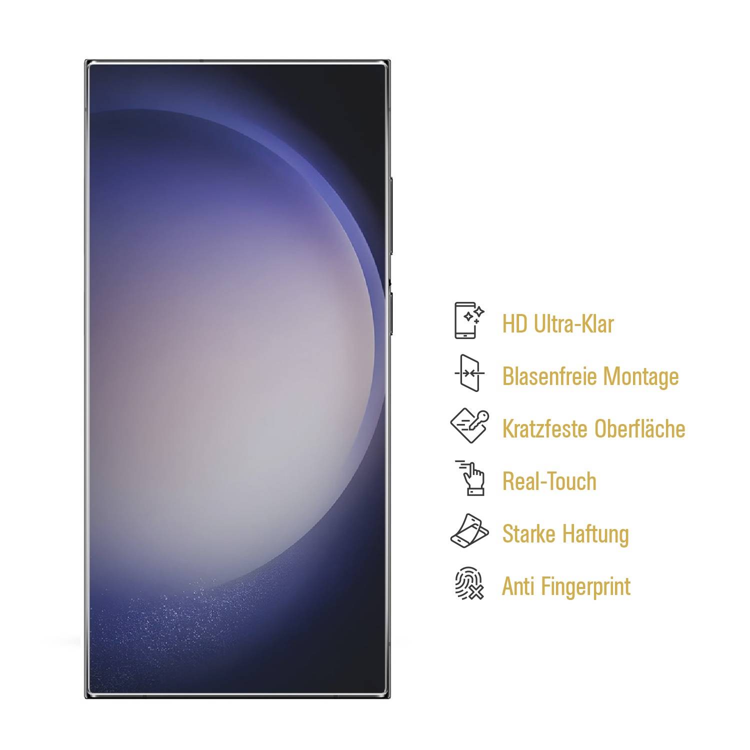 4x 9H+ Panzerglas für Samsung Galaxy S24 Ultra HD klar Nano-Glas Tempered Hartglas Displayschutz Schutzfolie Schutzglas Screen-Protector