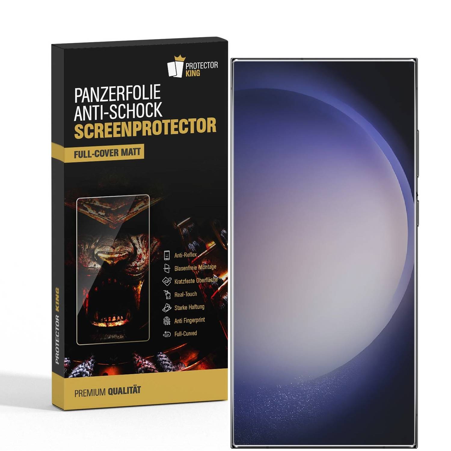 3x 9H Panzerglas für Samsung Galaxy S24 Ultra 3D MATT ENTSPIEGELT Nano-Glass Displayschutz Schutzglas Schutzfolie Panzerfolie Screen-Protector