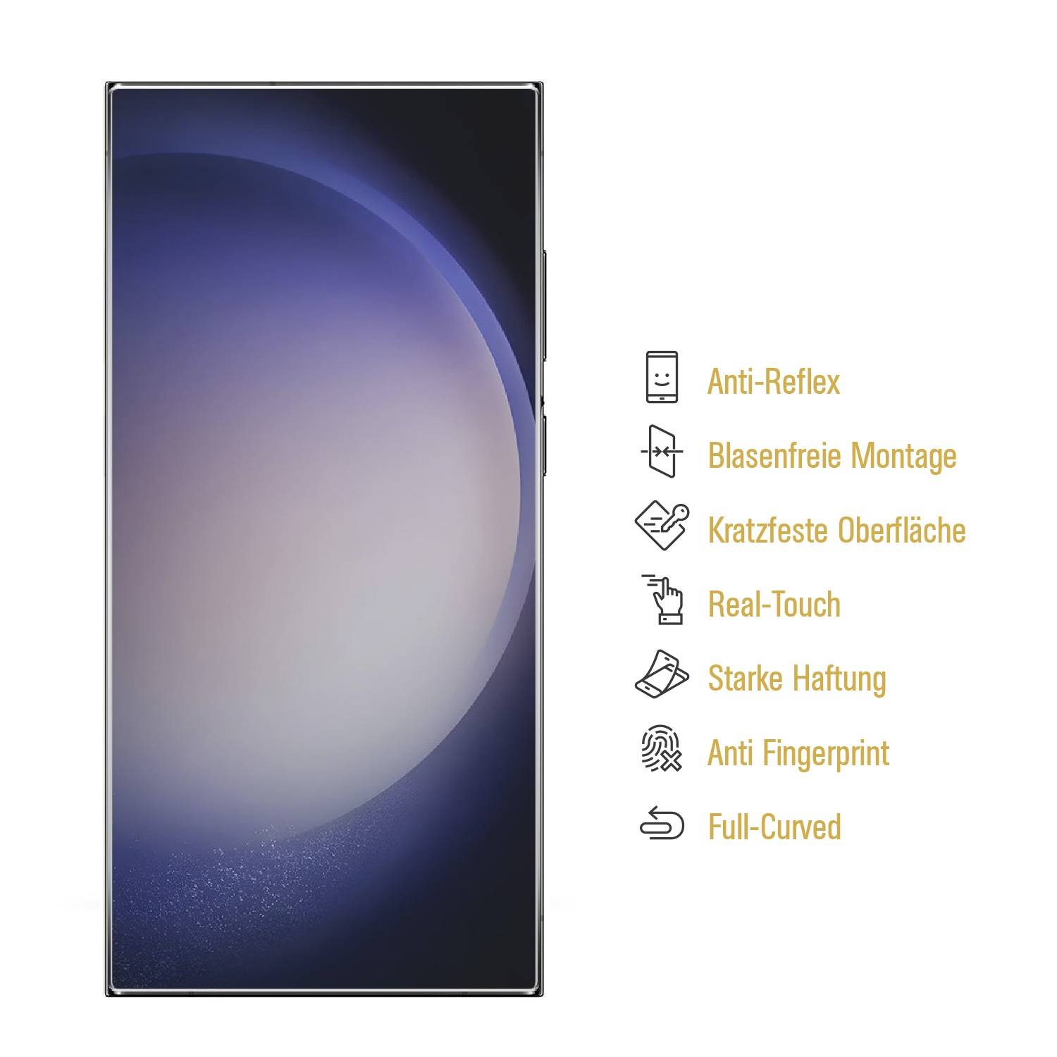 4x 9H Panzerglas für Samsung Galaxy S24 Ultra 3D MATT ENTSPIEGELT Nano-Glass Displayschutz Schutzglas Schutzfolie Panzerfolie Screen-Protector