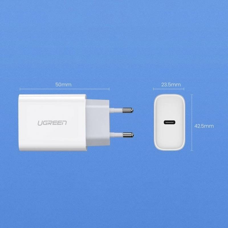 UGREEN 20W USB C Ladegerät USB-C Netzteil PD 3.0 Quick Charge 4.0 Charger Power Adapter Schnellladegerät weiss