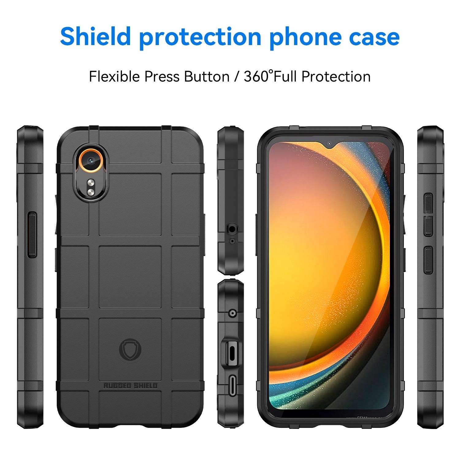 Für Samsung Galaxy XCover 7 Rugged Shield Schock TPU Hülle Schwarz