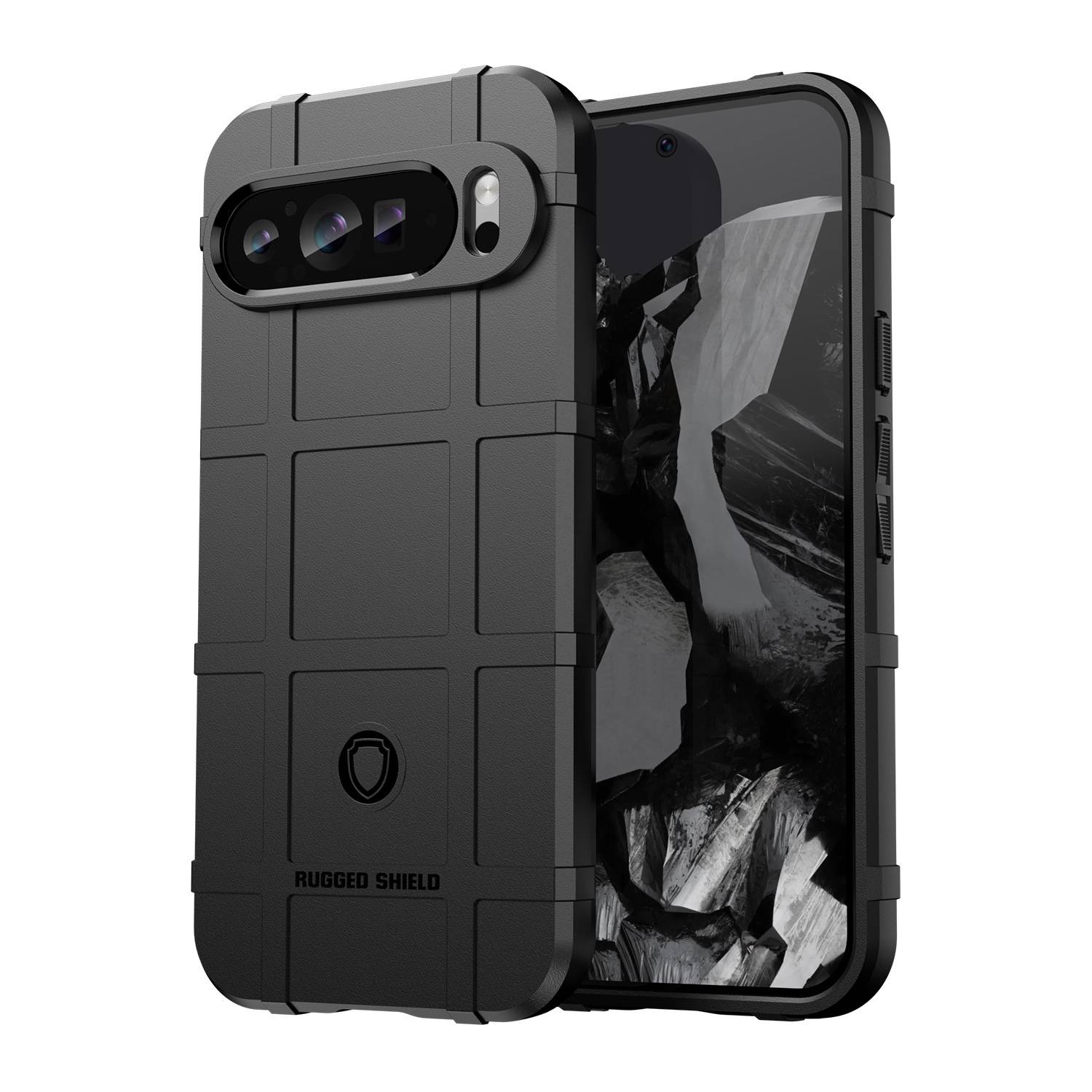 Für Google Pixel 9 Pro XL Rugged Shield Schock TPU Schutz Hülle Black