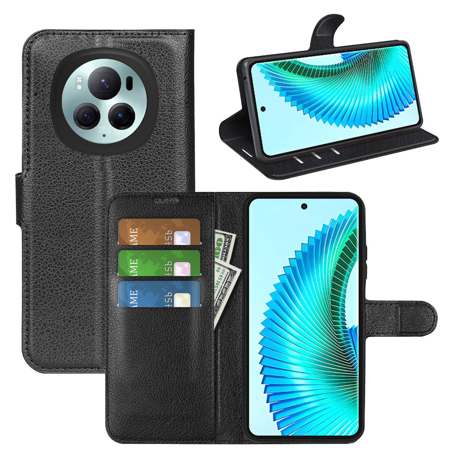 Für Honor Magic 6 Kunst-Leder Book Wallet Schutz Hülle Tasche Case