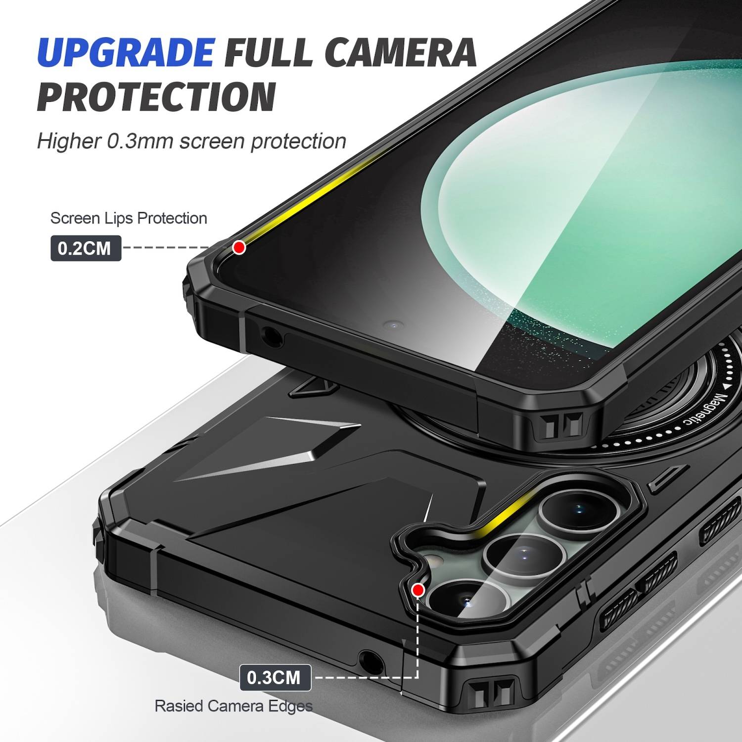 Für Samsung Galaxy A35 MagSafe Schock Magnet Ring Schutzhülle Schwarz