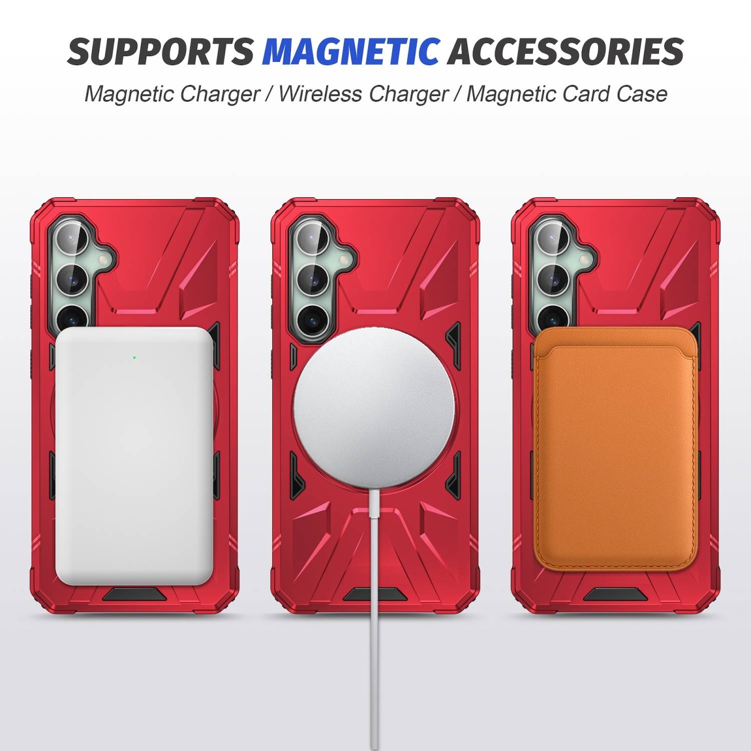 Für Samsung Galaxy A35 MagSafe Schock Magnet Ring Schutzhülle Rot