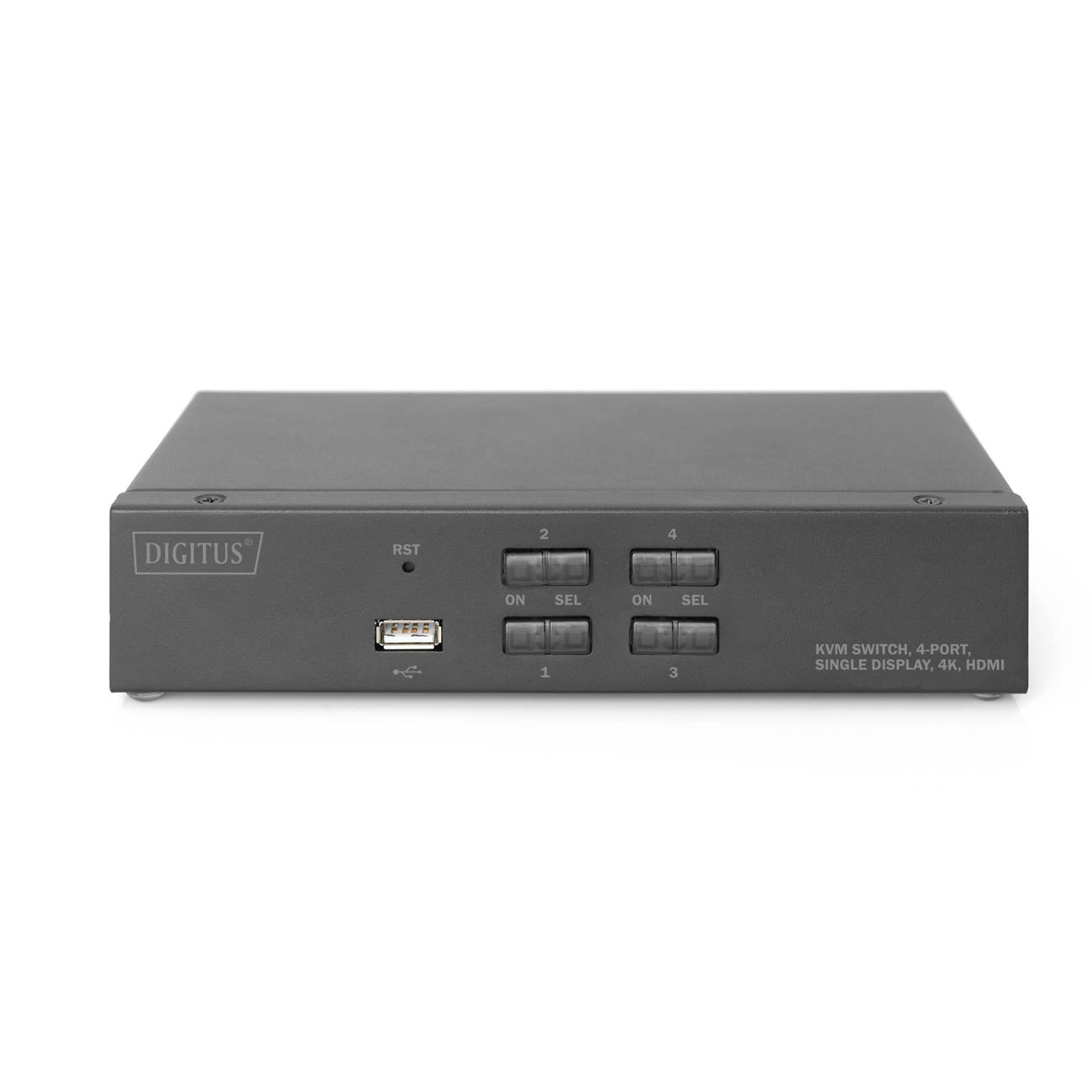 DIGITUS KVM Switch, 4-Port, Single-Display, 4K, HDMI Signalsteuerung KVM KVM Switches