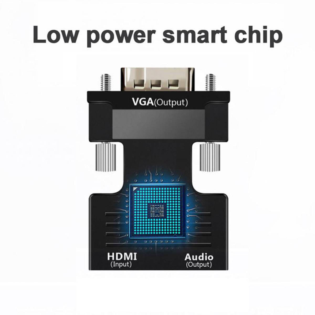 HDMI > VGA + Audio Kabel Konverter Adapter 1080P PC Laptop TV Computer
