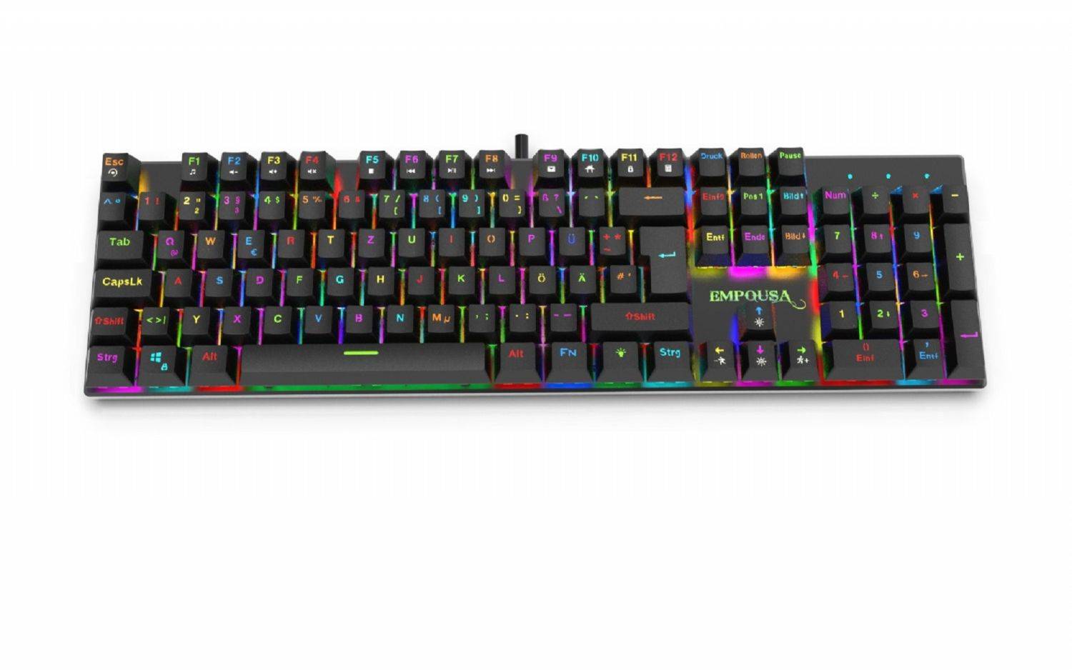 INCA IKG-443 Gaming Tastatur mechanische Metalltastatur 18 LED Modus RGB Beleuchtung Schwarz