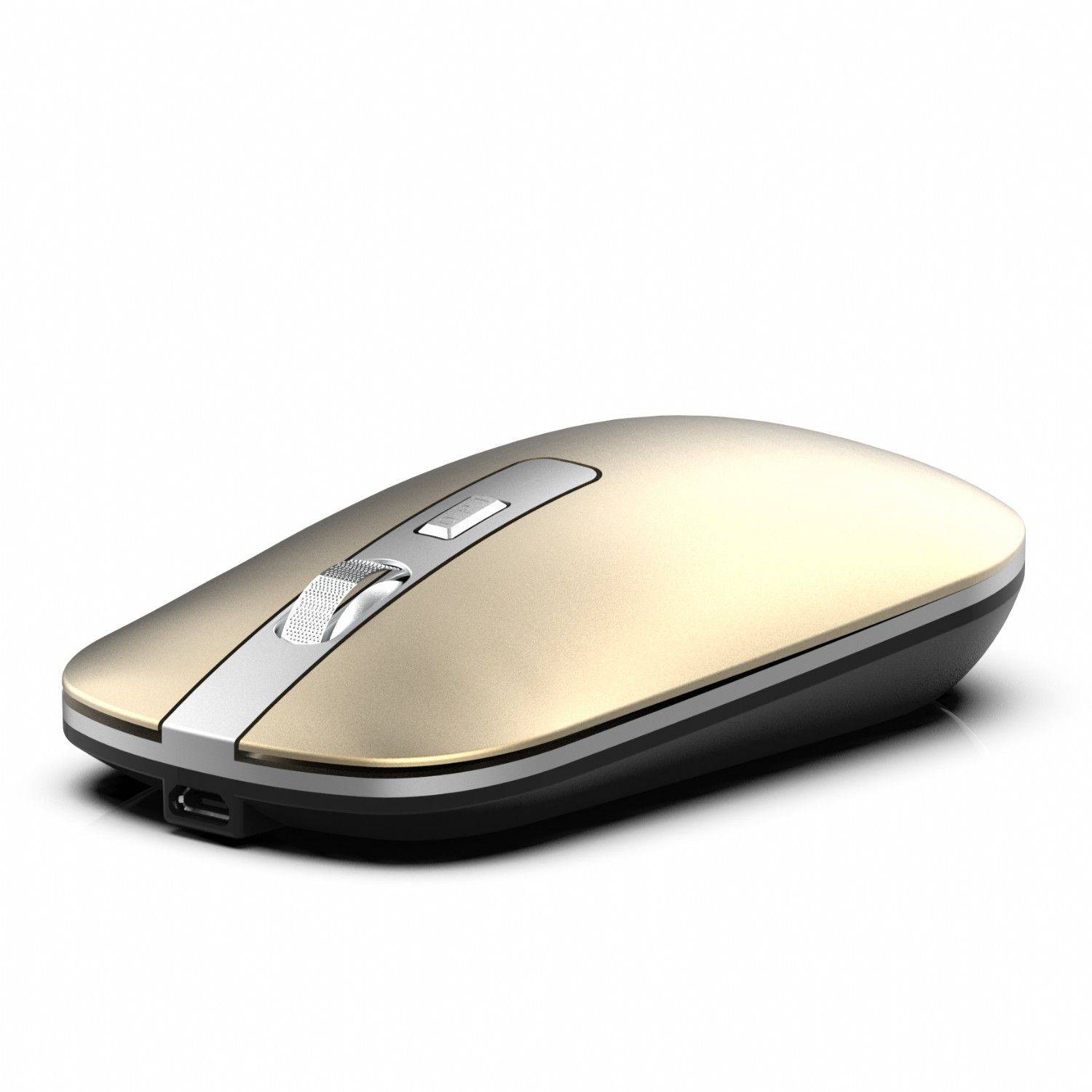 Inca Bluetooth & kabellose 2,4G kabellose optische Maus wiederaufladbare 800-1200-1600 Dpi Silent-Maus Gold