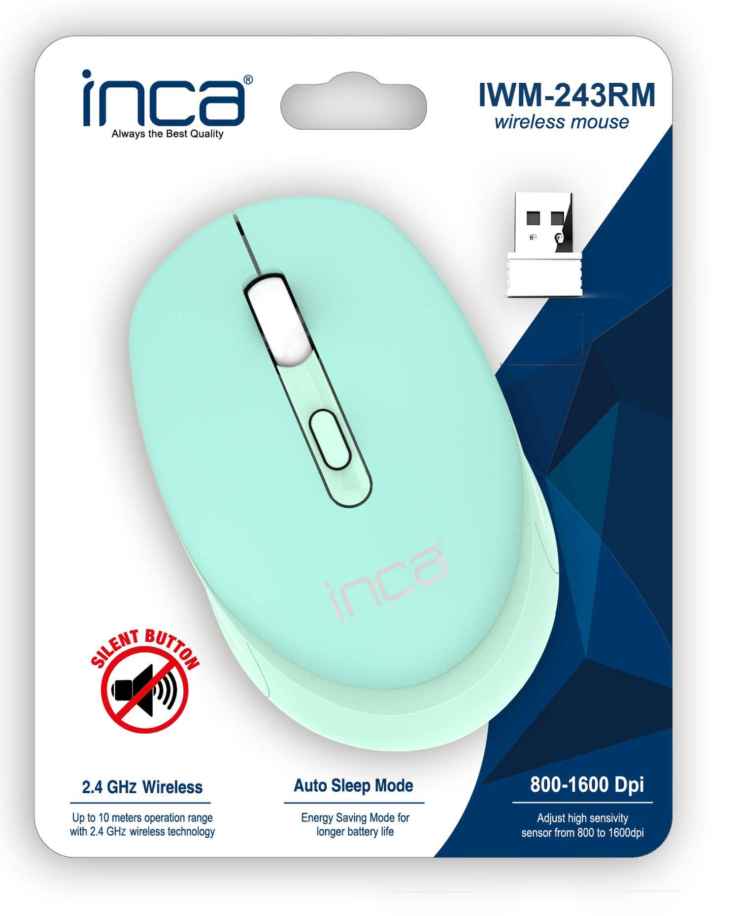 INCA - Maus IWM-243RM 1600 DPI CANDY DESIGN Blau 2.4GHz - Maus