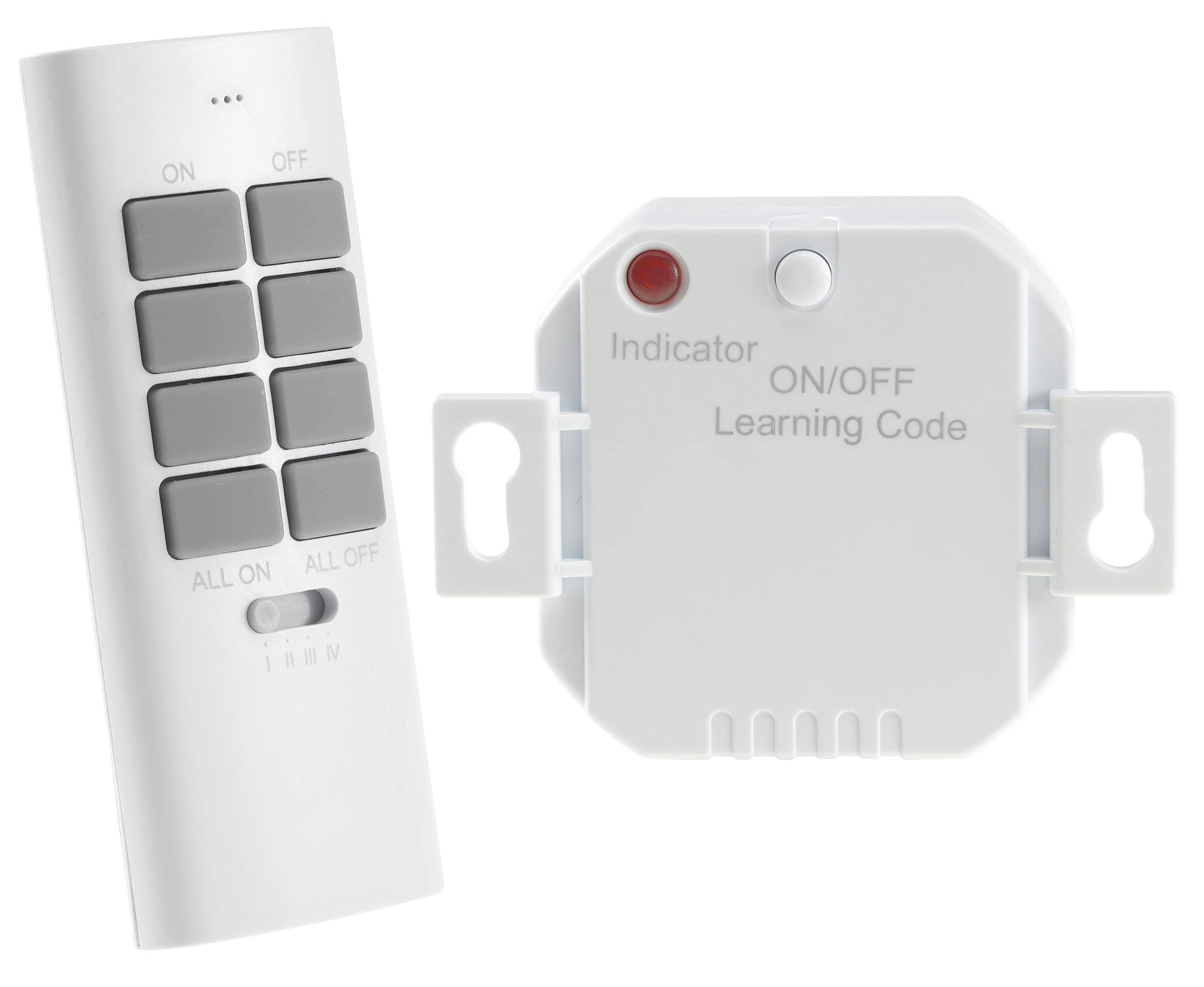 ChiliTec Funk-Schalter Set Funk-Empfänger mit Fernbedienung Handsender Pilota Casa 230V Universal einsetzbar bis 2300 Watt Bis 30m Reichweite