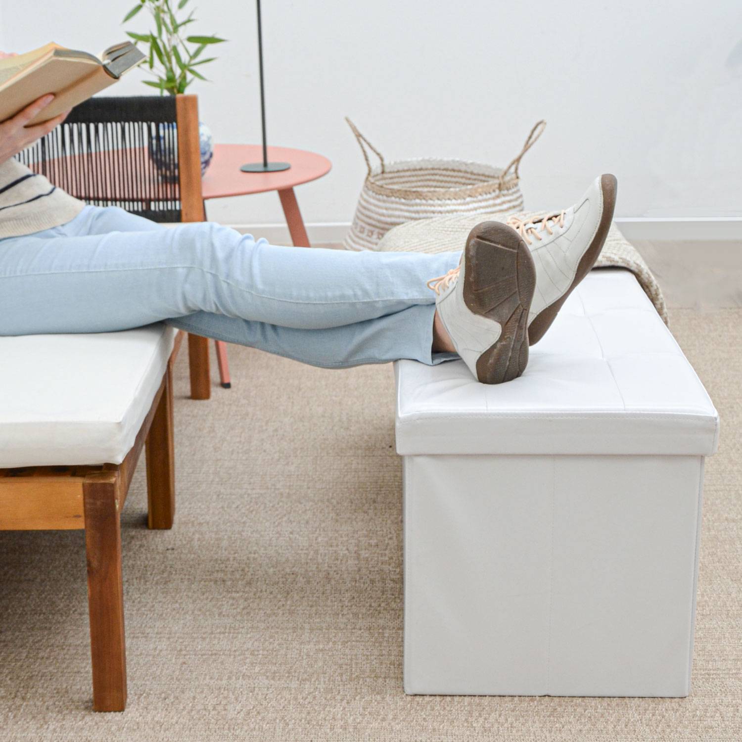 110 cm Sitzbank mit Stauraum - 120L Sitztruhe mit Deckel bis 250 kg