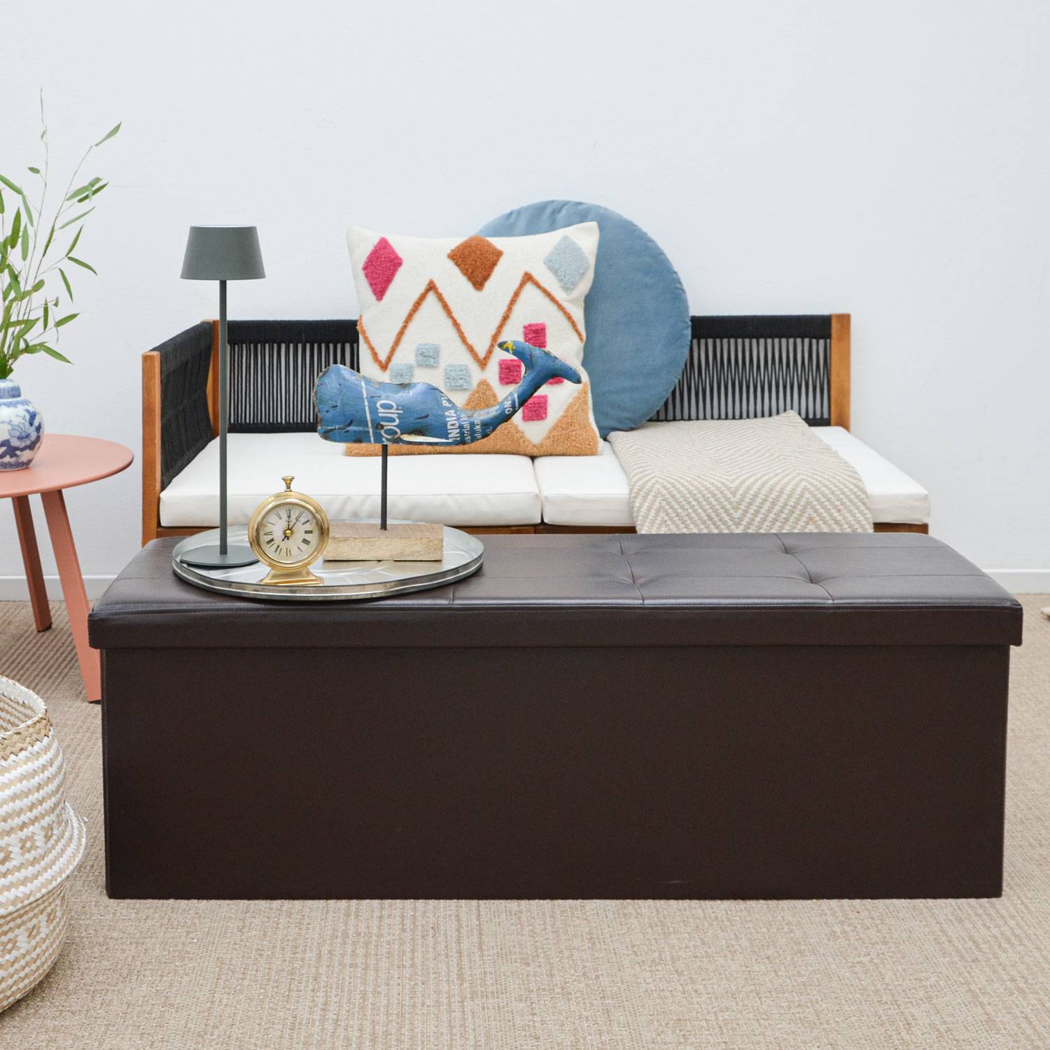 110 cm Sitzbank mit Stauraum - 120L Sitztruhe mit Deckel bis 250 kg