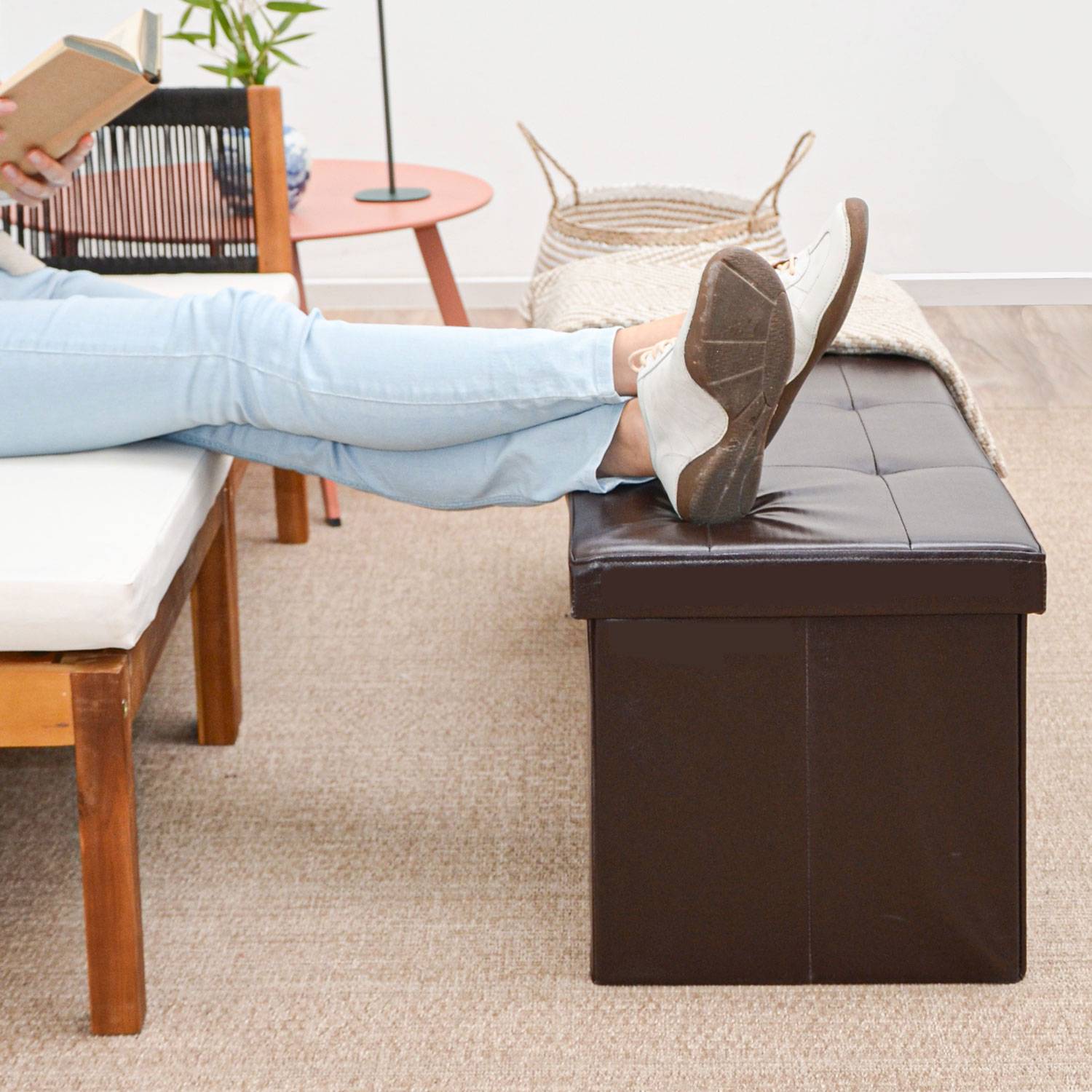 110 cm Sitzbank mit Stauraum - 120L Sitztruhe mit Deckel bis 250 kg