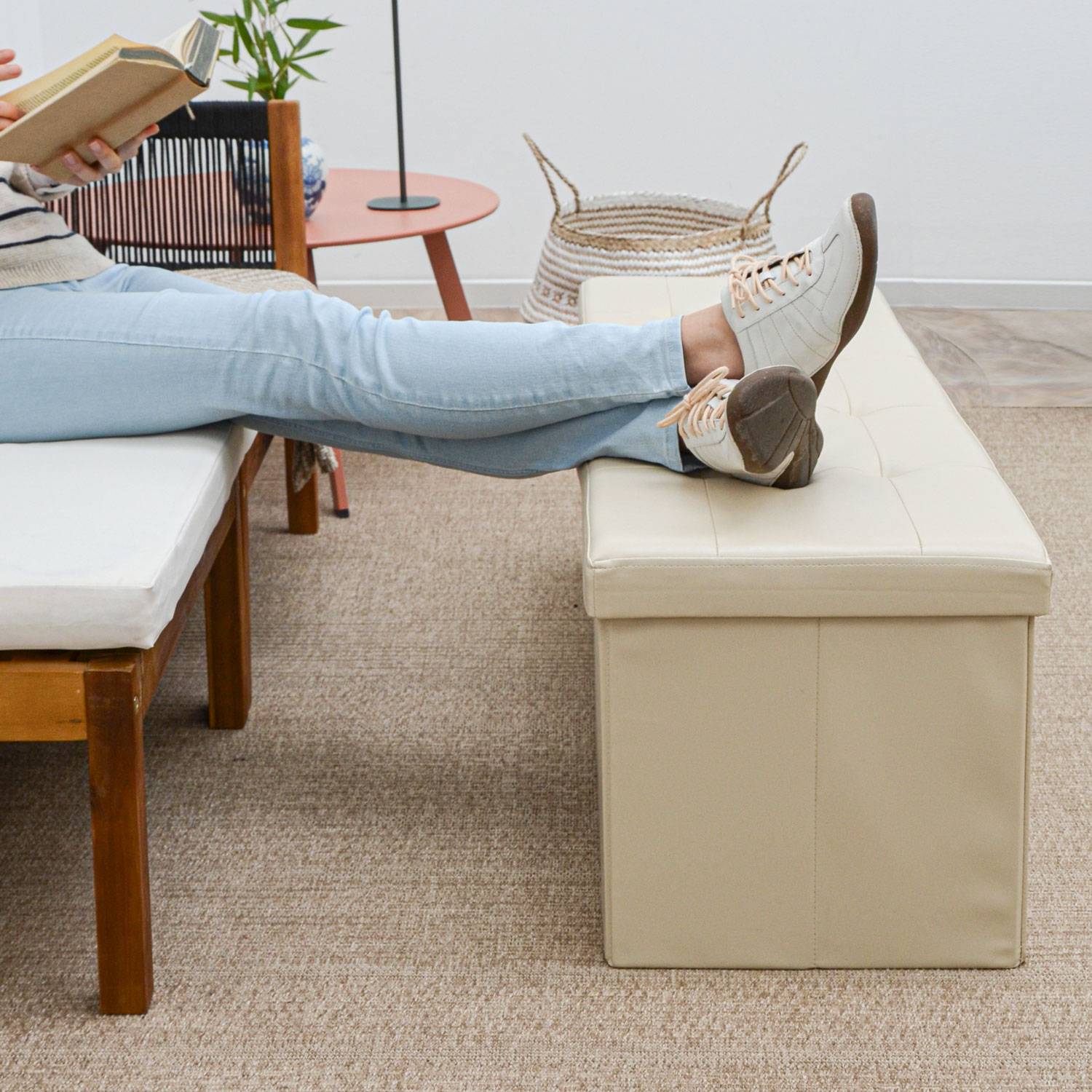 110 cm Sitzbank mit Stauraum - 120L Sitztruhe mit Deckel bis 250 kg