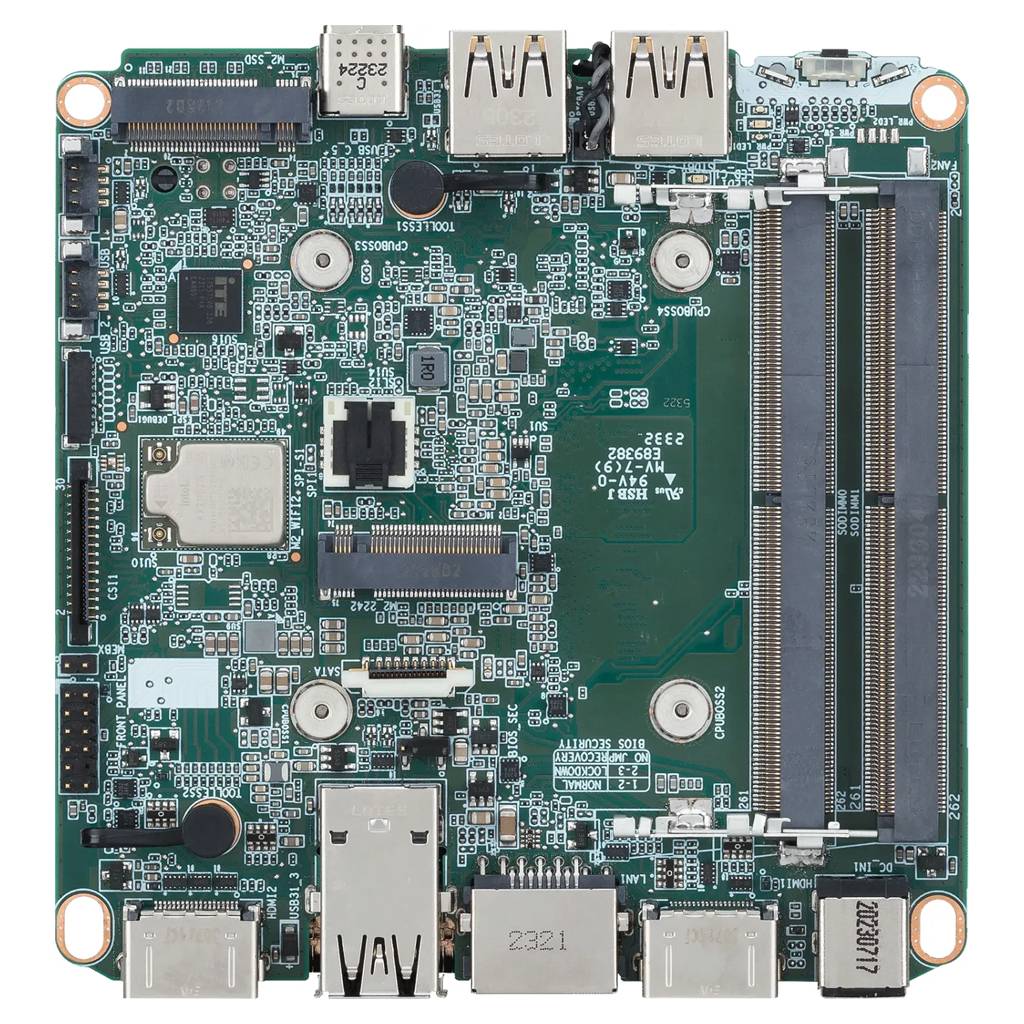 ASUS NUC14RVBi3 Board (Intel Core 3 100U, 2C+4c/8T, bis zu 4,7GHz, 2x HDMI, 2x Thunderbolt 4)