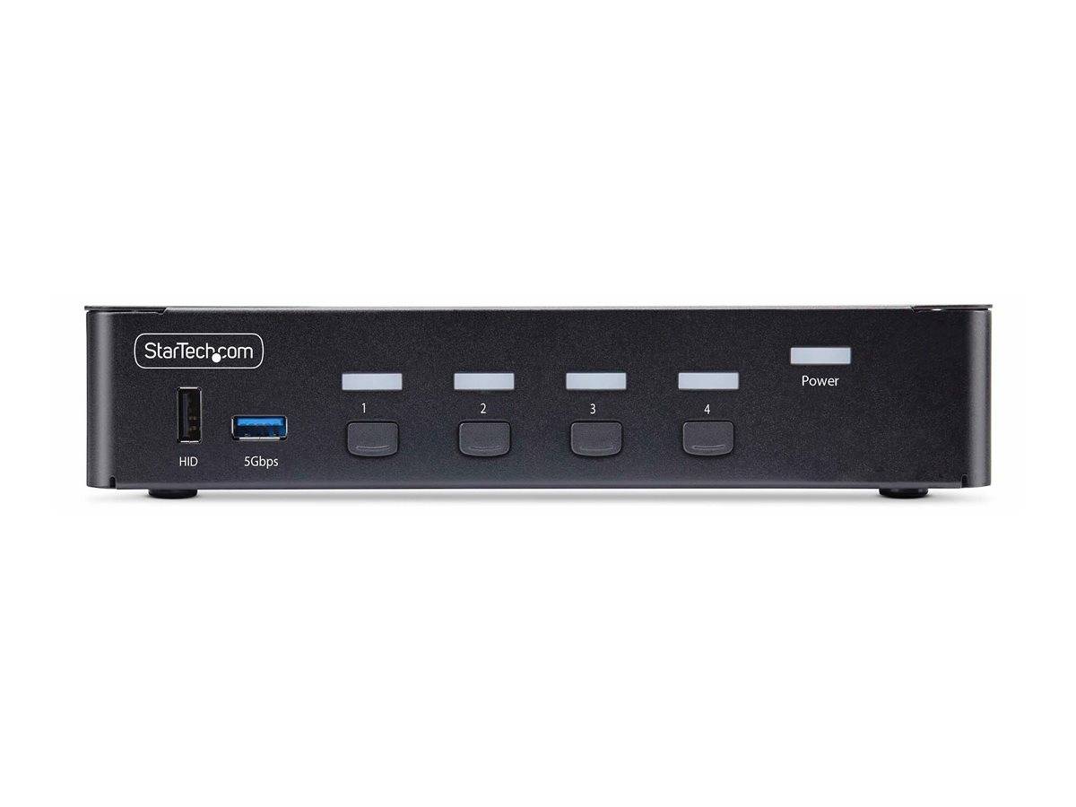 StarTech.com 4-Port DisplayPort 1.4 KVM Switch, 8K 60Hz / 4K 144Hz, 2x USB 3.0 Ports, 4x USB 2.0 Ports, Hotkey Switching
