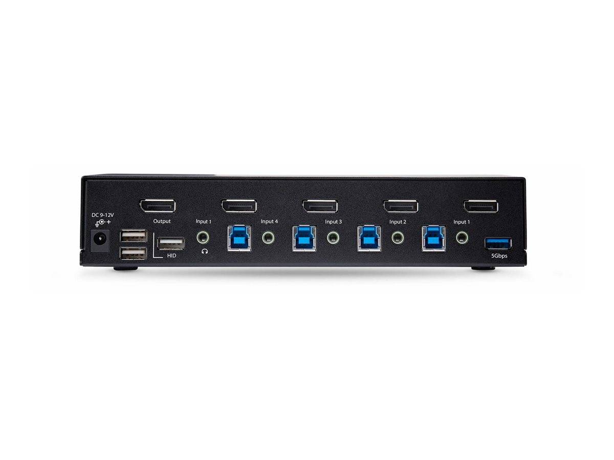 StarTech.com 4-Port DisplayPort 1.4 KVM Switch, 8K 60Hz / 4K 144Hz, 2x USB 3.0 Ports, 4x USB 2.0 Ports, Hotkey Switching