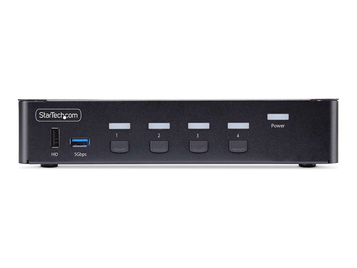 StarTech.com 4-Port DisplayPort 1.4 KVM Switch, 8K 60Hz / 4K 144Hz, 2x USB 3.0 Ports, 4x USB 2.0 Ports, Hotkey Switching
