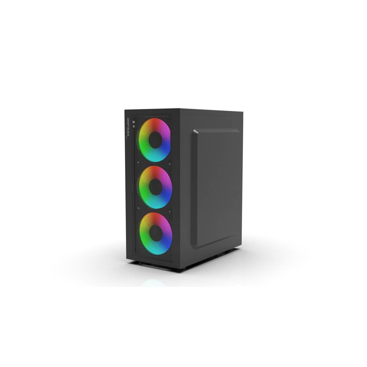 Premium Computer CASE EMG-15XB 4x ARGB Lüfter LED Glasscheibe schwarz
