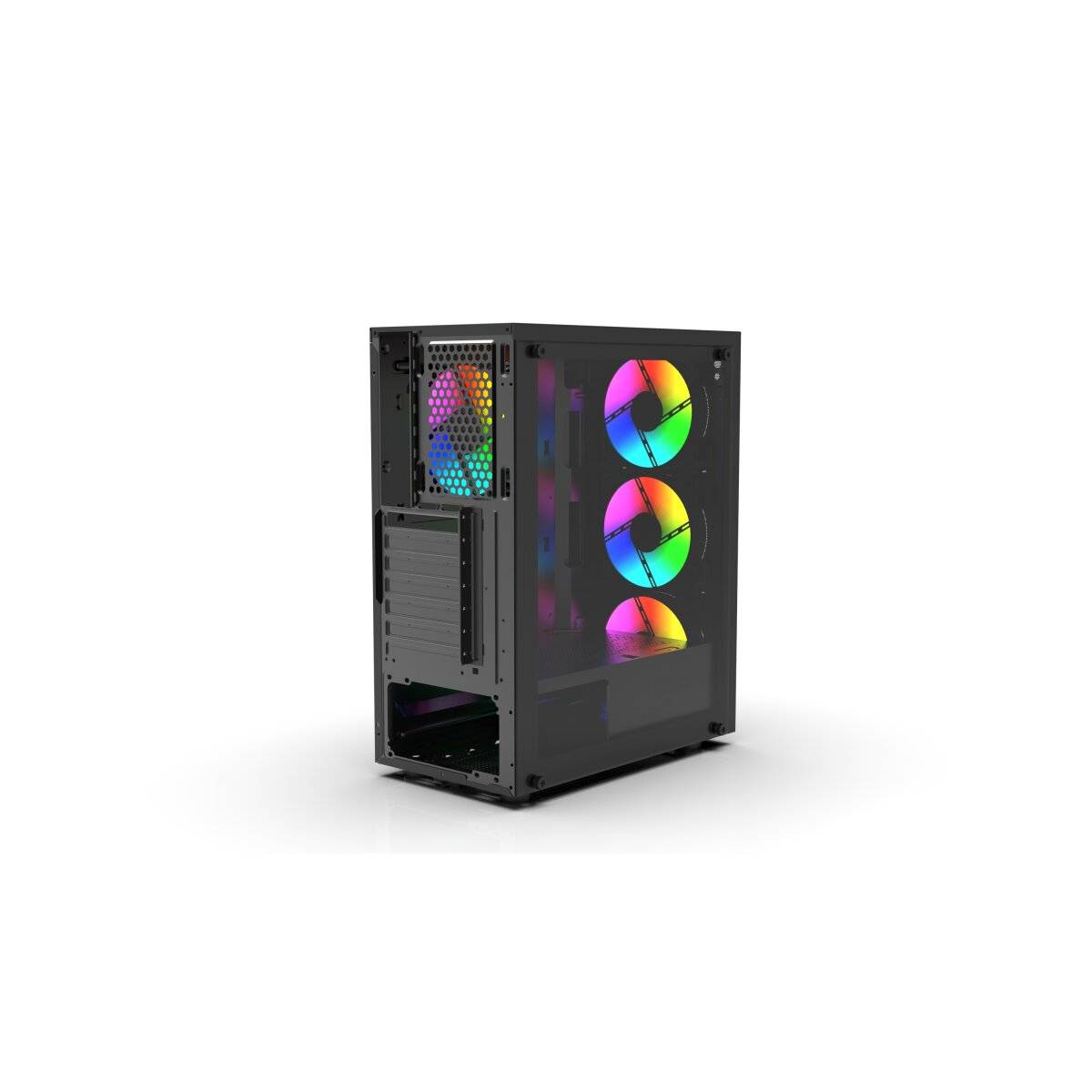 Premium Computer CASE EMG-15XB 4x ARGB Lüfter LED Glasscheibe schwarz