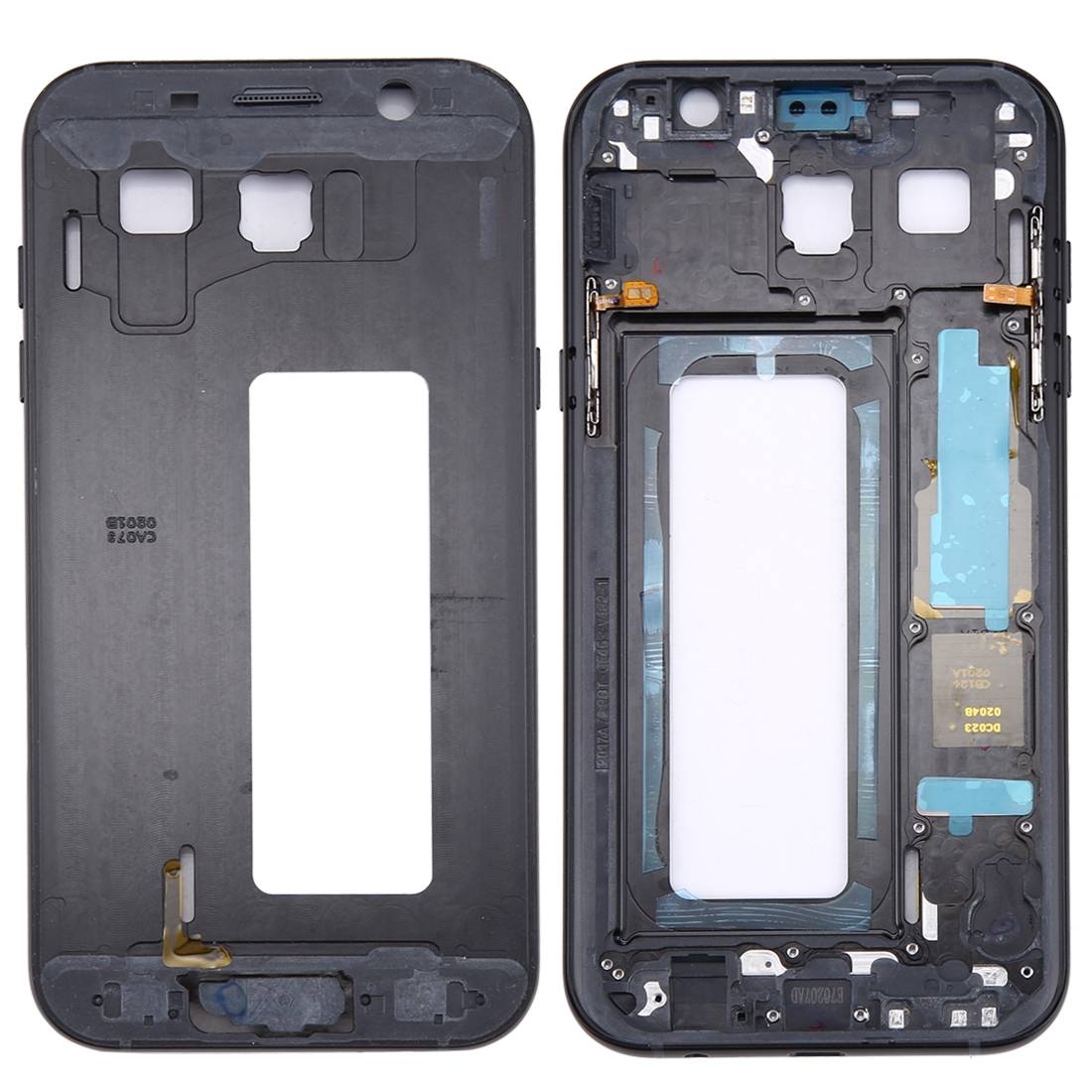 Mittelrahmen Kamera Glas Gehäuse für Samsung Galaxy A7 2017 A720F Schwarz Neu