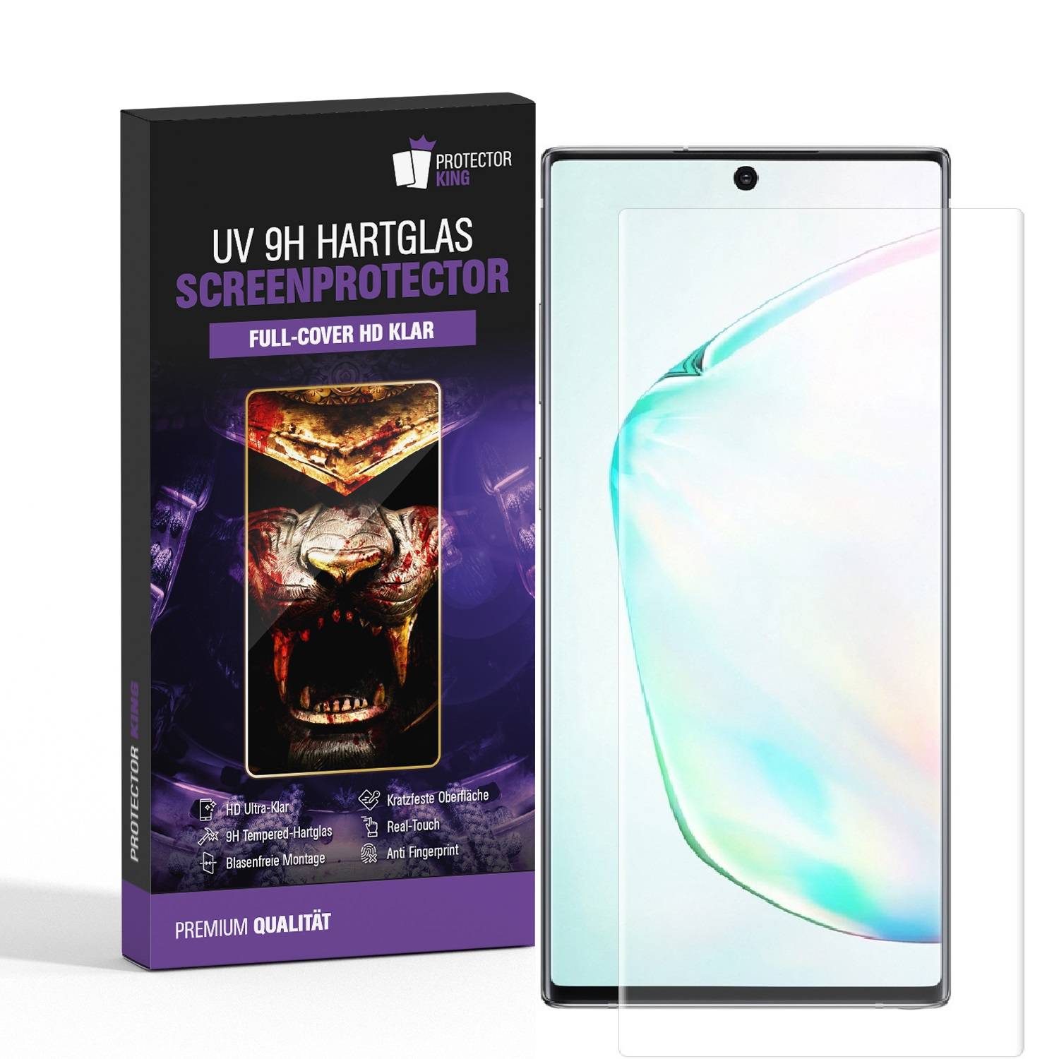 1x 9H Panzerglas für Samsung Galaxy Note 10 Plus Full-Screen HD klar UV-Liquid Tempered Hartglas Displayschutz Schutzglas Screen-Protector
