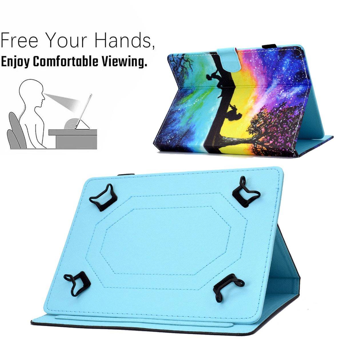 Für Apple iPad Air 11 Zoll 2025 / 2024 Universelle Motiv 4 Tablet Tasche Kunst Leder Etuis Hülle Neu/
