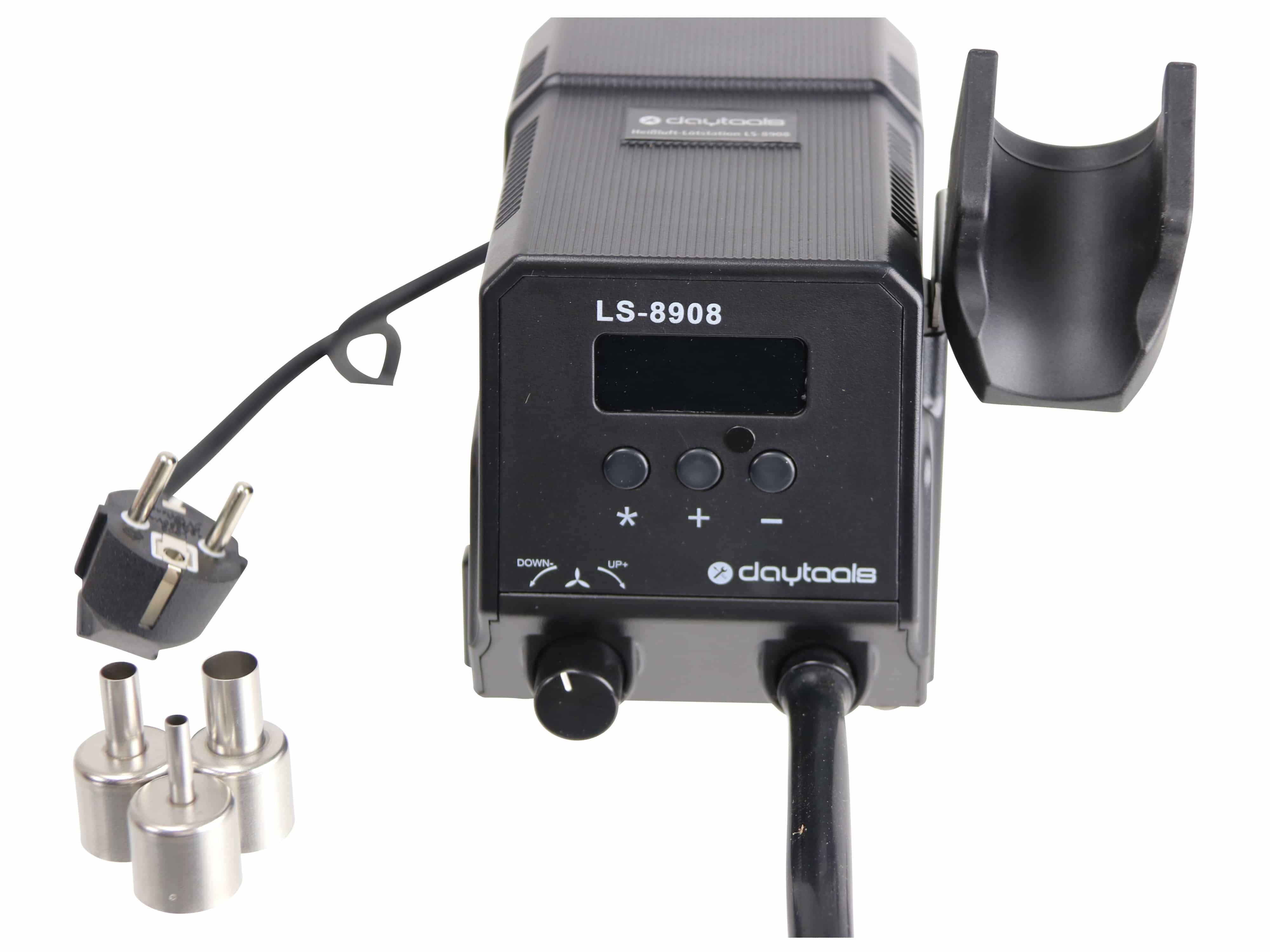 Ein schwarzes elektronisches Gerät mit der Bezeichnung „LS-8908