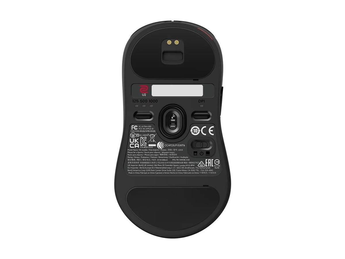 BenQ ZOWIE U2 - Maus - für eSports - 5 Tasten - kabellos, kabelgebunden - USB-A, 2.4 GHz - kabelloser Empfänger (USB)