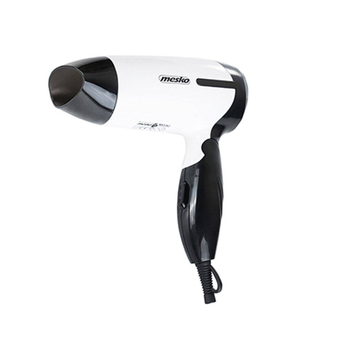 Mesko MS 2262 Haartrockner mit Klappgriff - 1000 W, Schwarz-Weiß