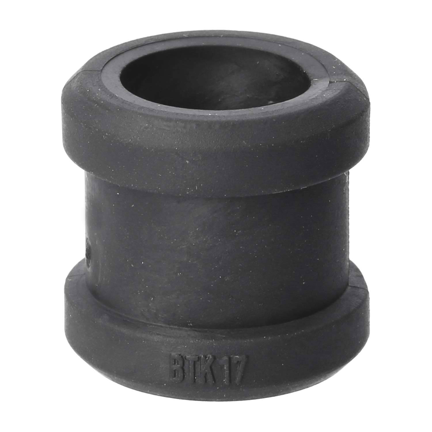 Eine schwarze Gummibuchse mit gerillten Kanten, entwickelt zur Minimierung von Vibrationen in mechanischen Systemen. Modellnummer auf der Seite eingraviert.