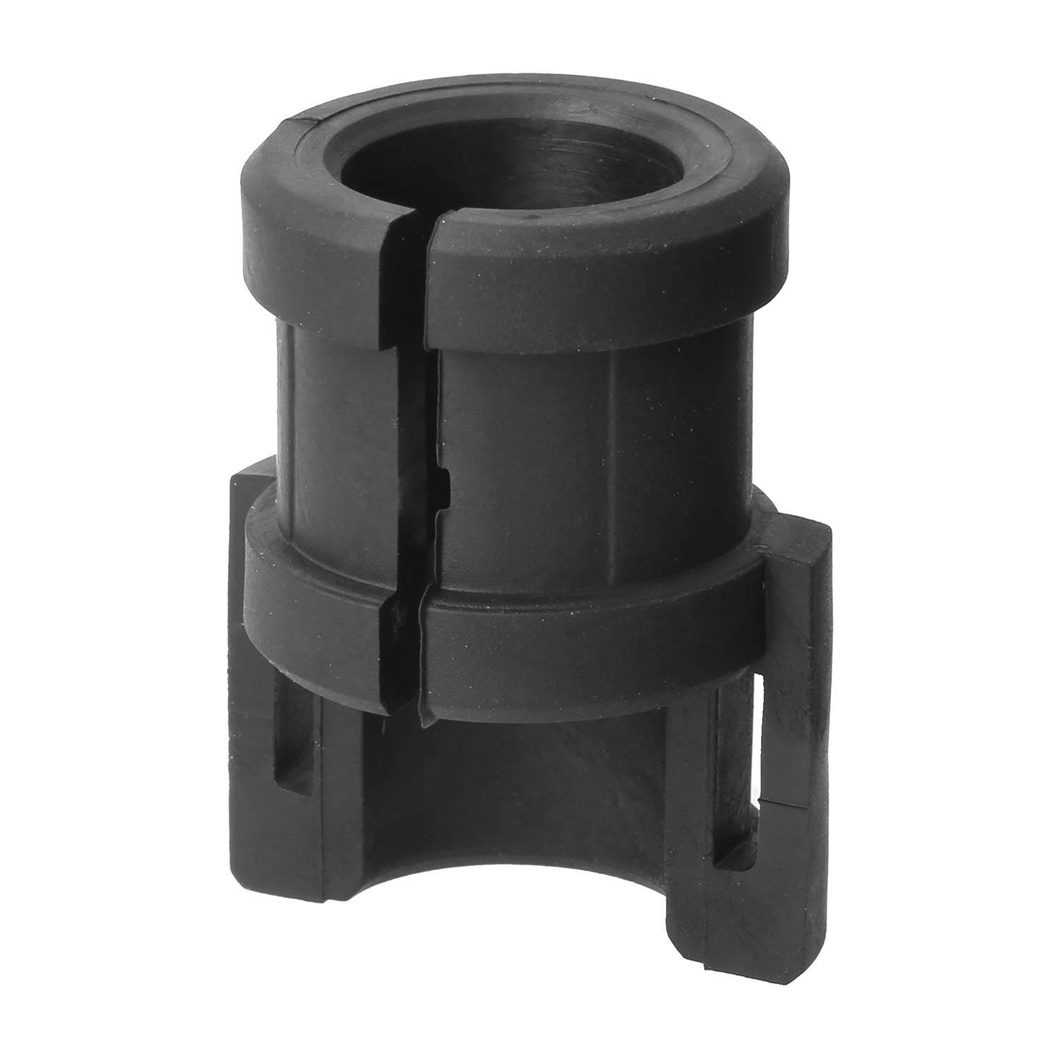 Eine schwarze Gummidurchführung zum Abdichten von Kabeln, die ein geteiltes Design aufweist und eine einfache Installation um bereits vorhandene Kabel ermöglicht.