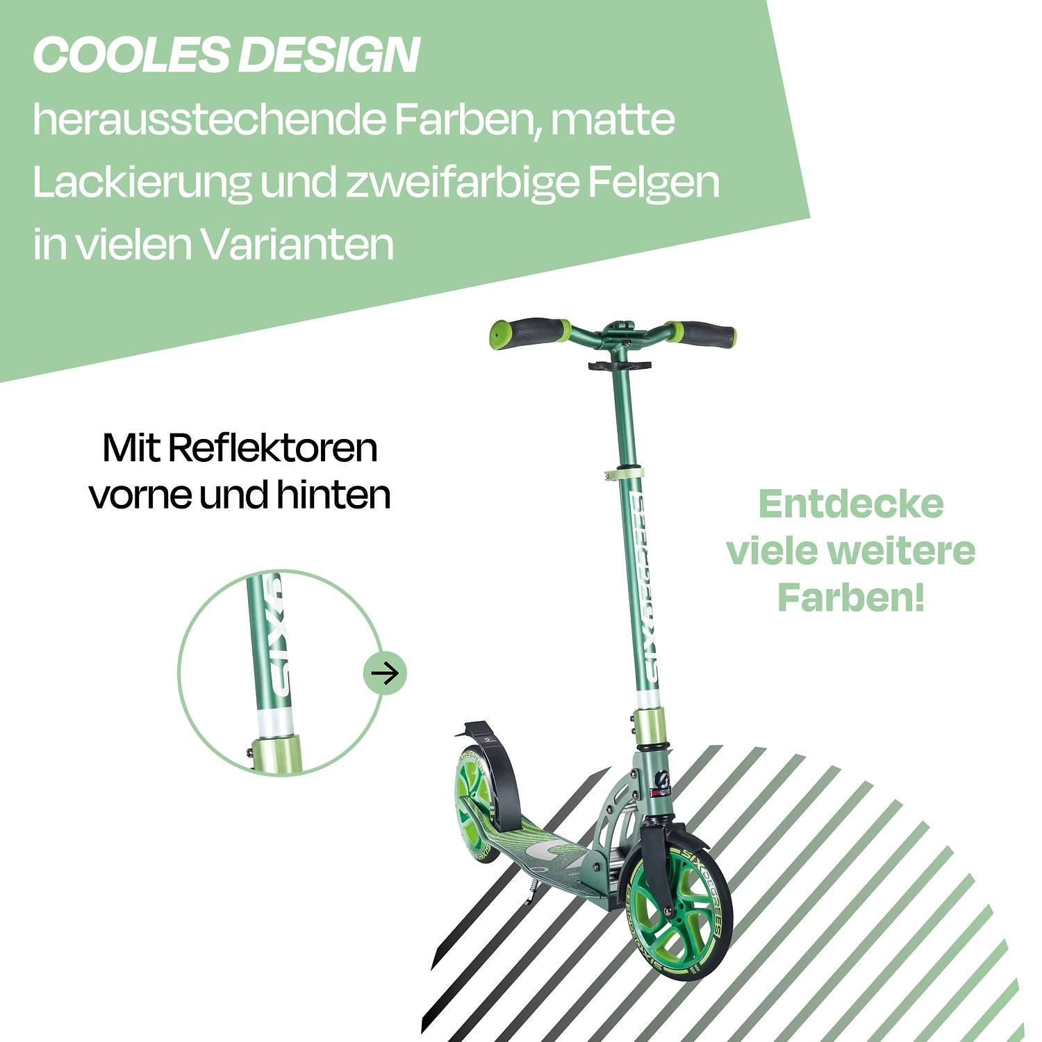 SIX DEGREES Aluminium Scooter 205 mm grün