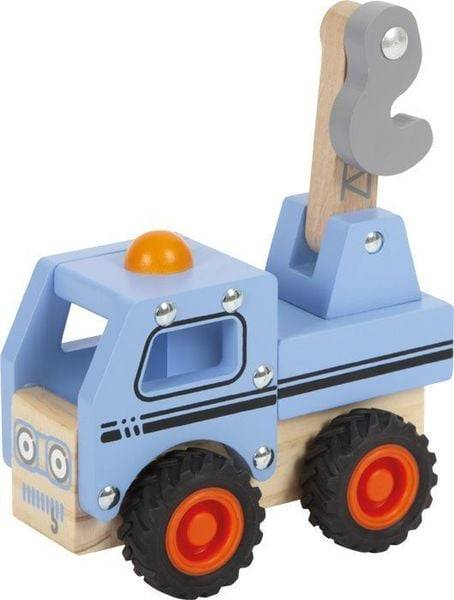 Small foot 12446 - Abschleppwagen mit Ladekran, Holz, Länge: 19cm