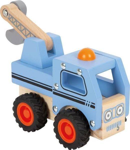 Small foot 12446 - Abschleppwagen mit Ladekran, Holz, Länge: 19cm
